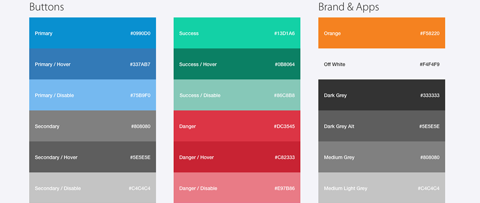 colors per design system